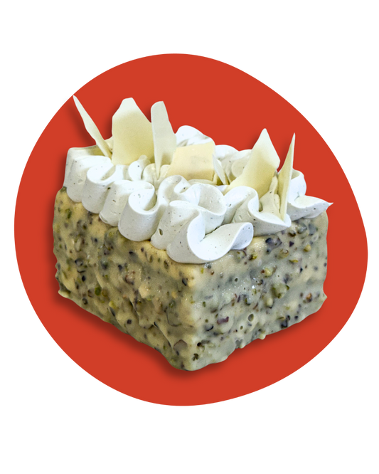 Strawberry Pistachio White Choc Cake
